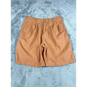 Vintage‎ Alan Michaels Ramie Cotton Shorts Tag 38 Actual 36 Orange 80s 90s